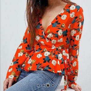 ASOS Wrap Top with Peplum US 10